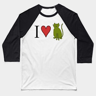 I Love Cats Baseball T-Shirt